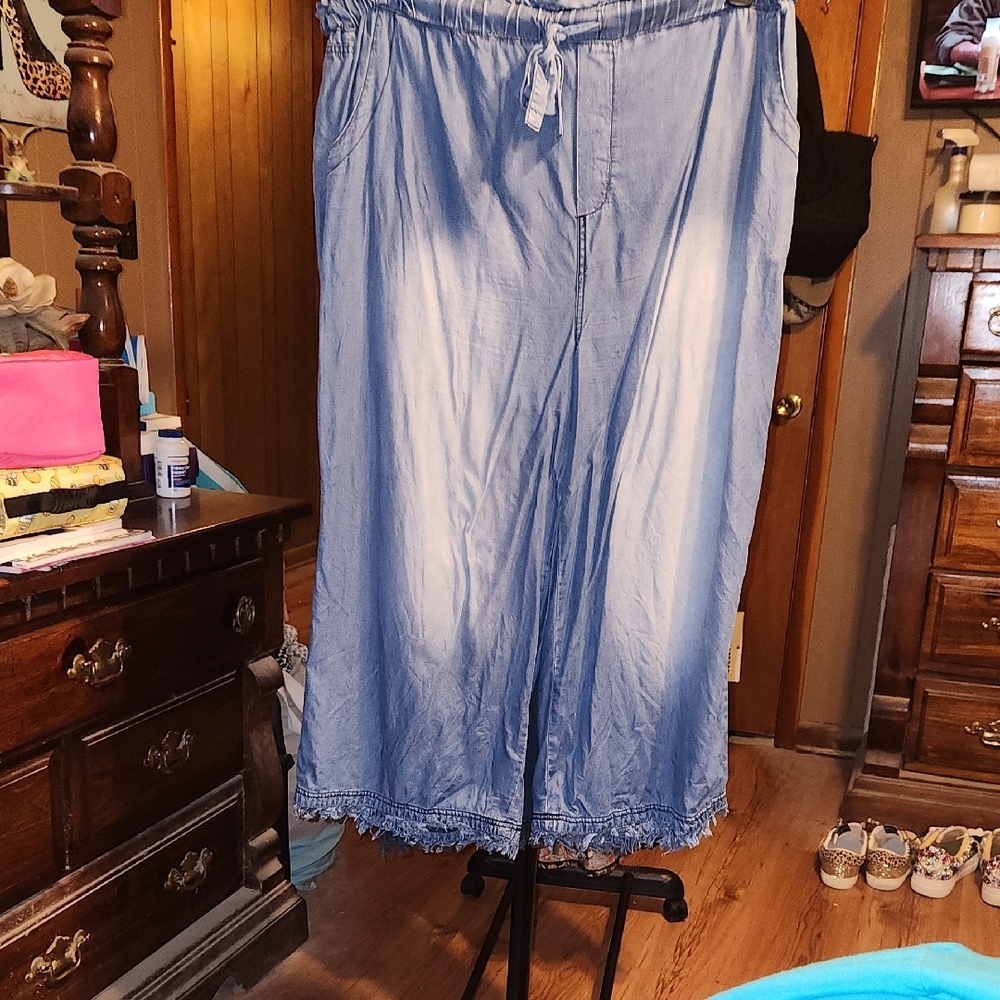 Light Blue Wide-Leg Pants